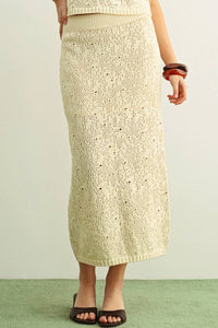 Deon - Texture Sweater Knit Skirt