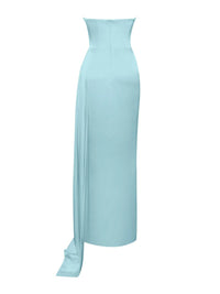Miss Circle - Marilyn Satin Crystal Embellished High Slit Gown