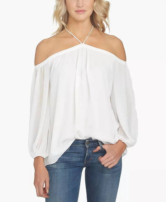 1.State - Off The Shoulder Cold Shoulders Halter Neck Blouse