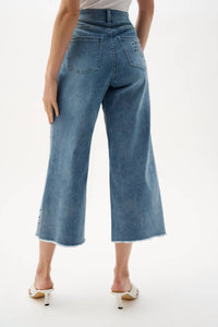 Joseph Ribkoff - Embroidery Wide Leg Crop Jeans