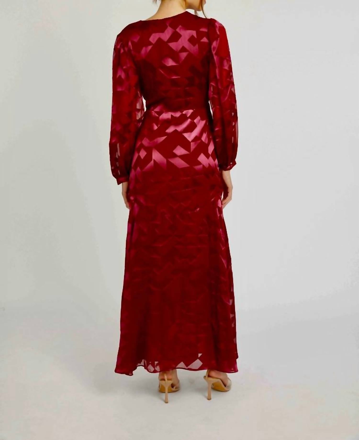 CABALLERO London Gown in cabernet - women's dress - alternate view