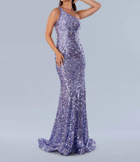 Stella Couture - One Shoulder Sequin Lace Prom Dress