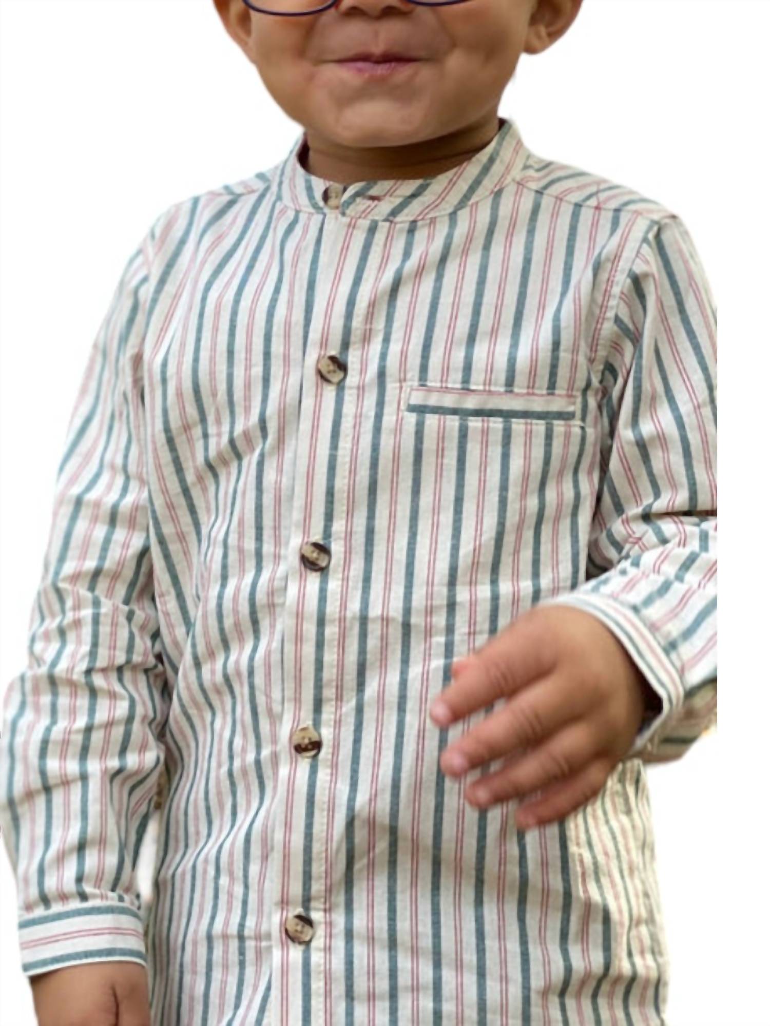 Me & Henry - Boy's Atoka Round Collar Woven Long Sleeve Shirt