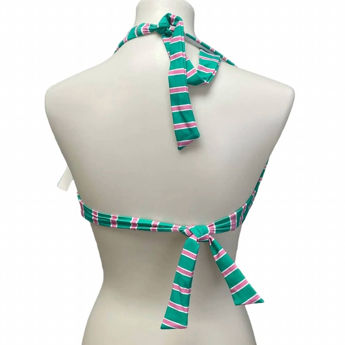 Draper James - Women's Striped Neck Back Tie Halter Swim Top