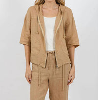 Elliott Lauren - Zip Front Linen Jacket
