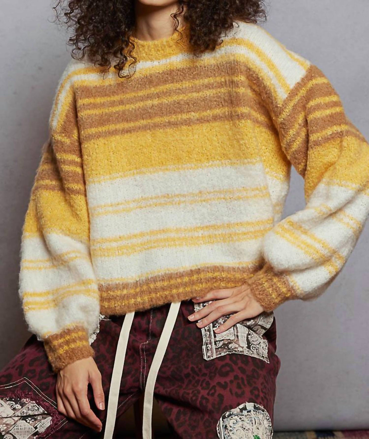 Pol - Round Neck Striped Sweater