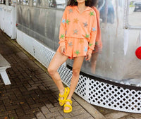 QUEEN OF SPARKLES Beaded Starfish Collar Top And Shorts Set in coral - women's sleepwear - view 5