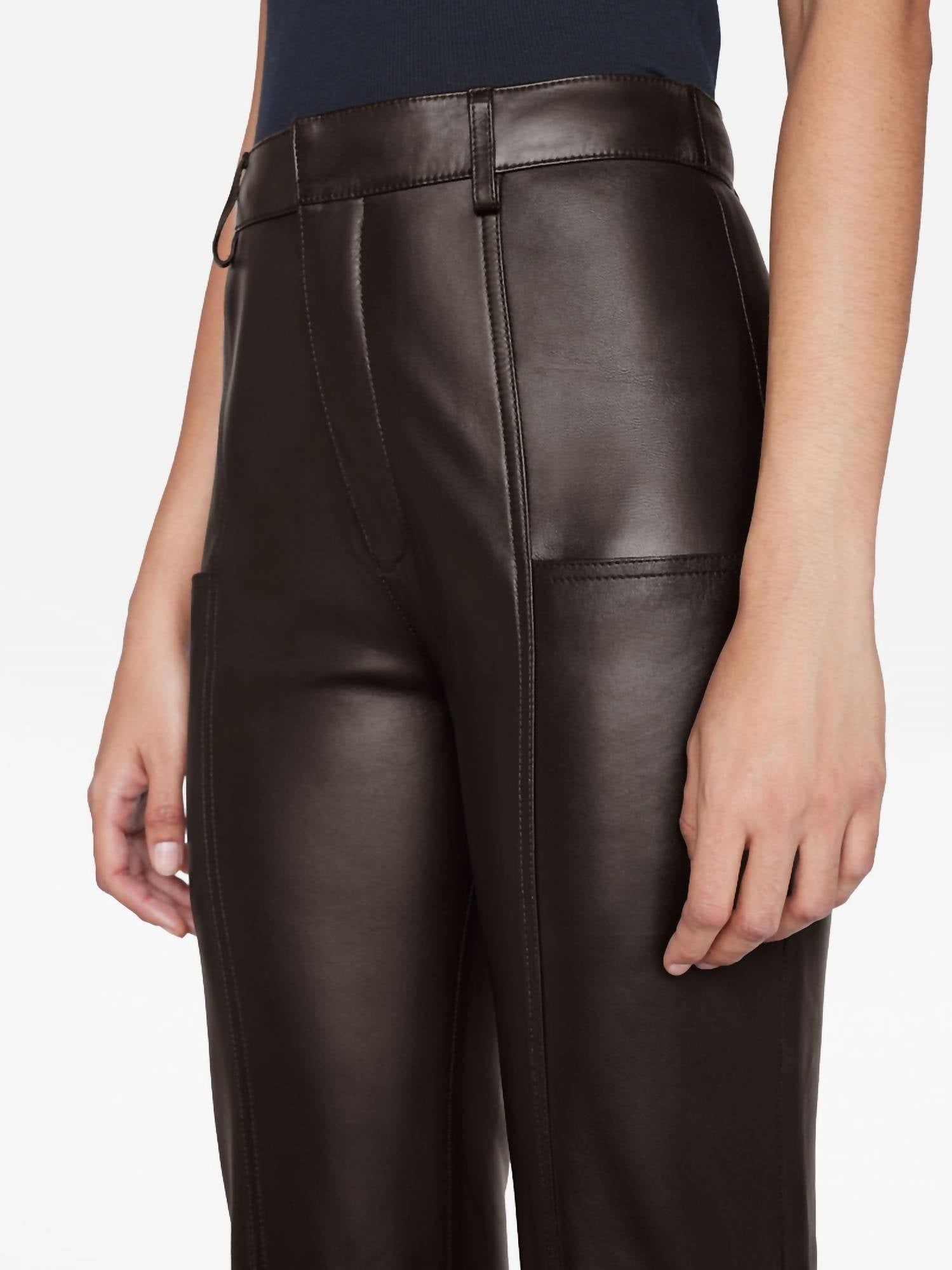 Frame - Seamed Leather Trousers