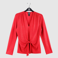 Clara Sunwoo - V-neck Center Front Tie Top