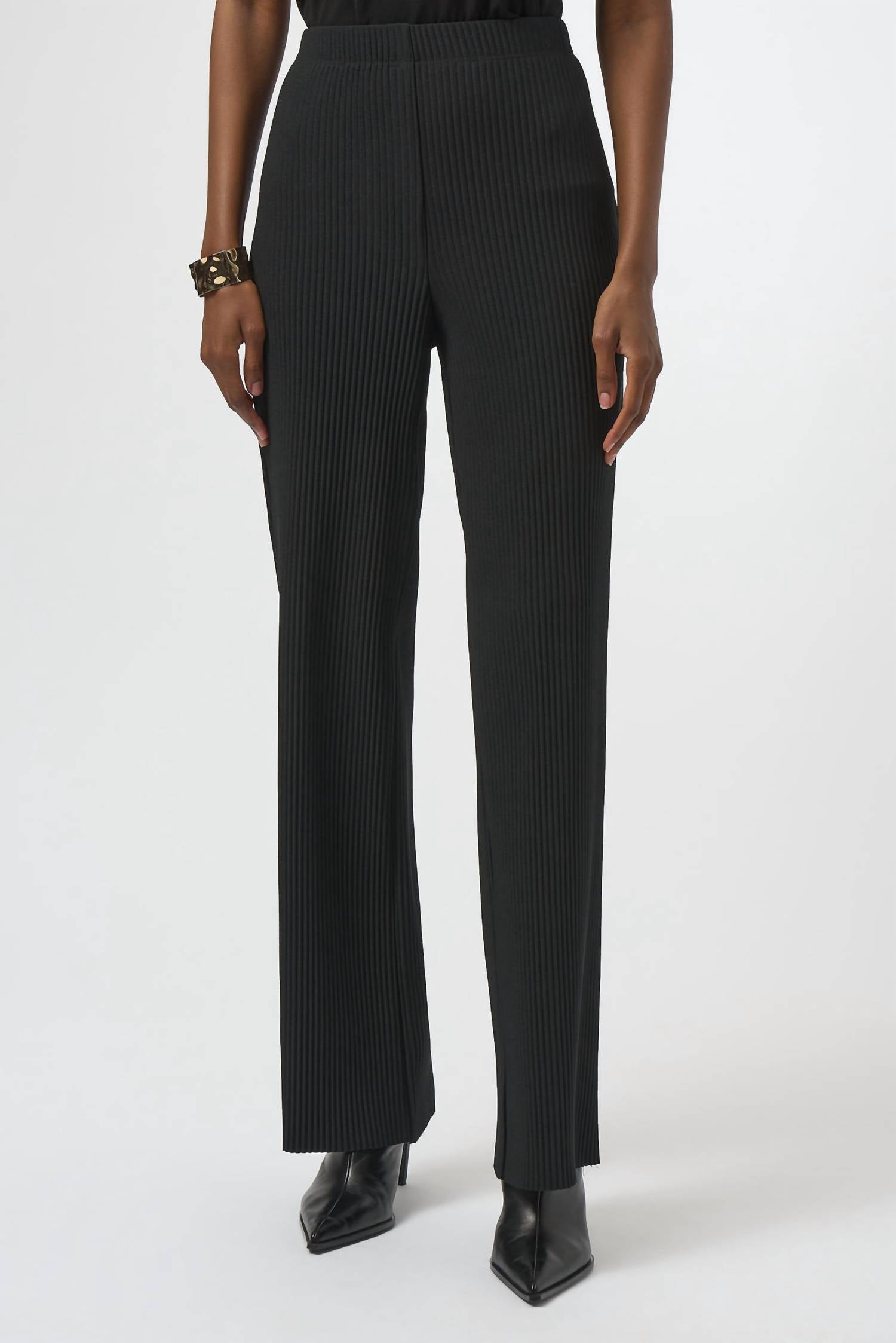 Joseph Ribkoff Pleated Wide Leg Pants in black - women's pants