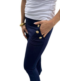 Veronica M - Ponte Pants With Gold Buttons