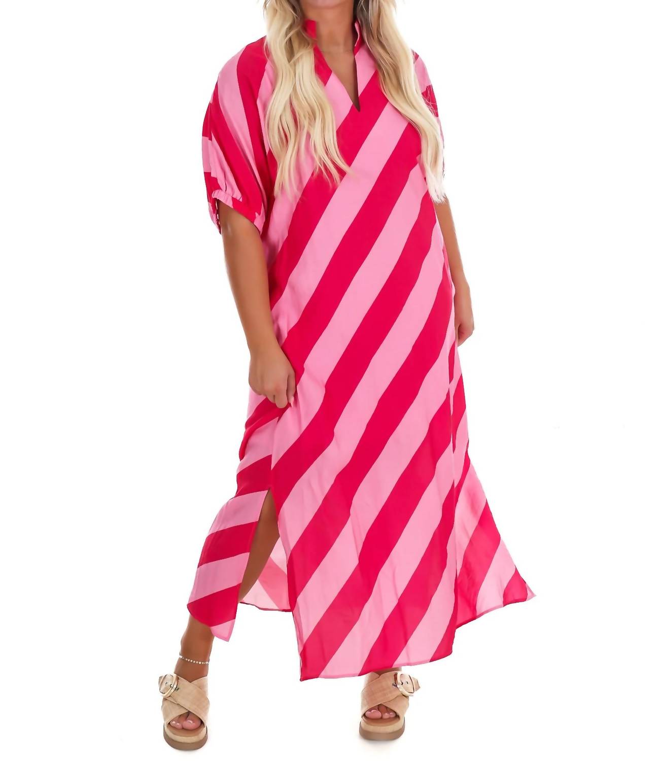 Entro - Women's Never Hold Back Stripe Midi Dress