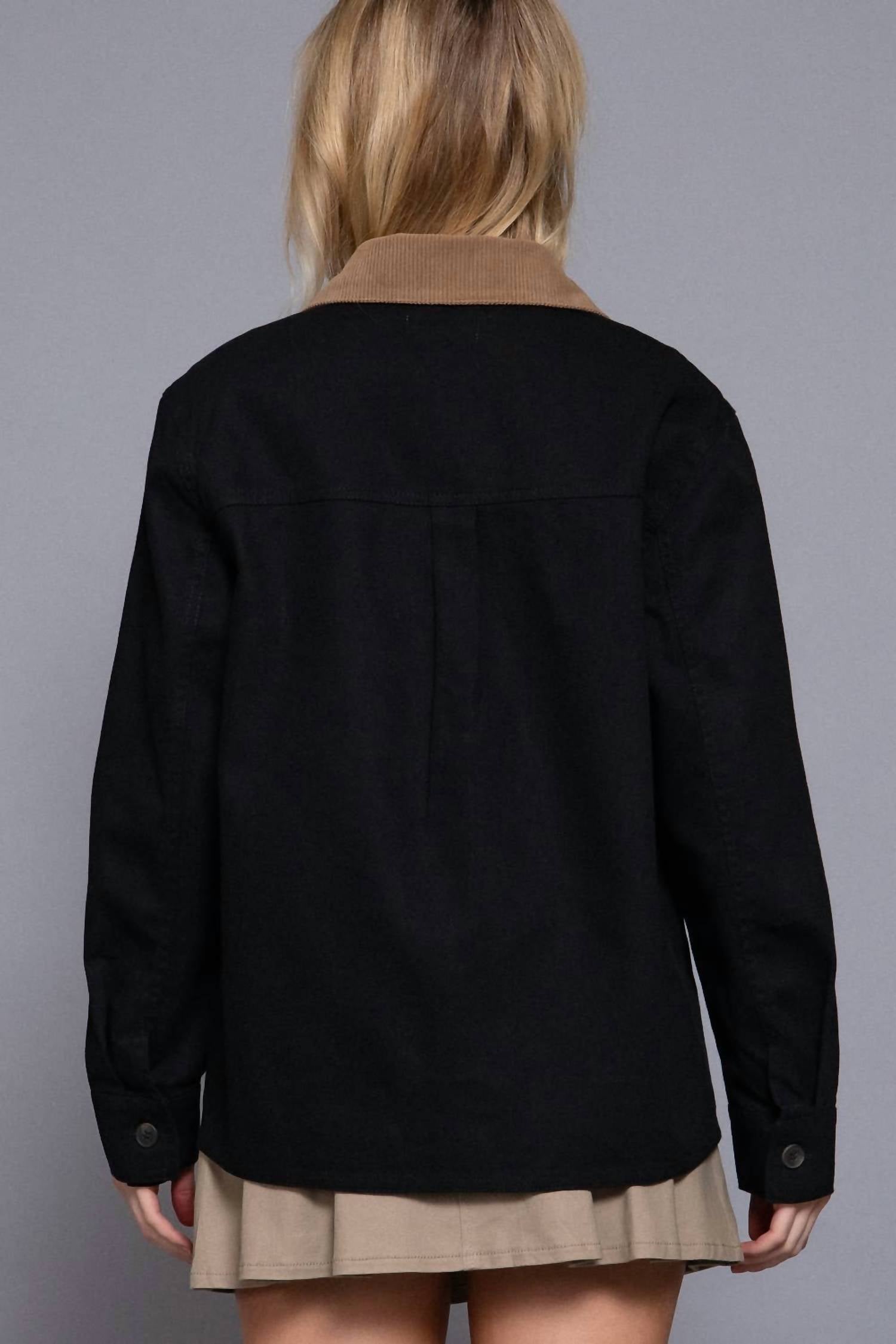 Active Basic - Corduroy Collar Twill Work Jacket
