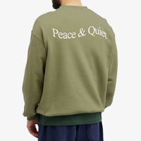 Museum of Peace & Quiet Men's Wordmark Crewneck Sweatshirt in olive - men's shirt - alternate view