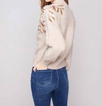 Charlie B - Mock Neck Sweater With Sequin Detail