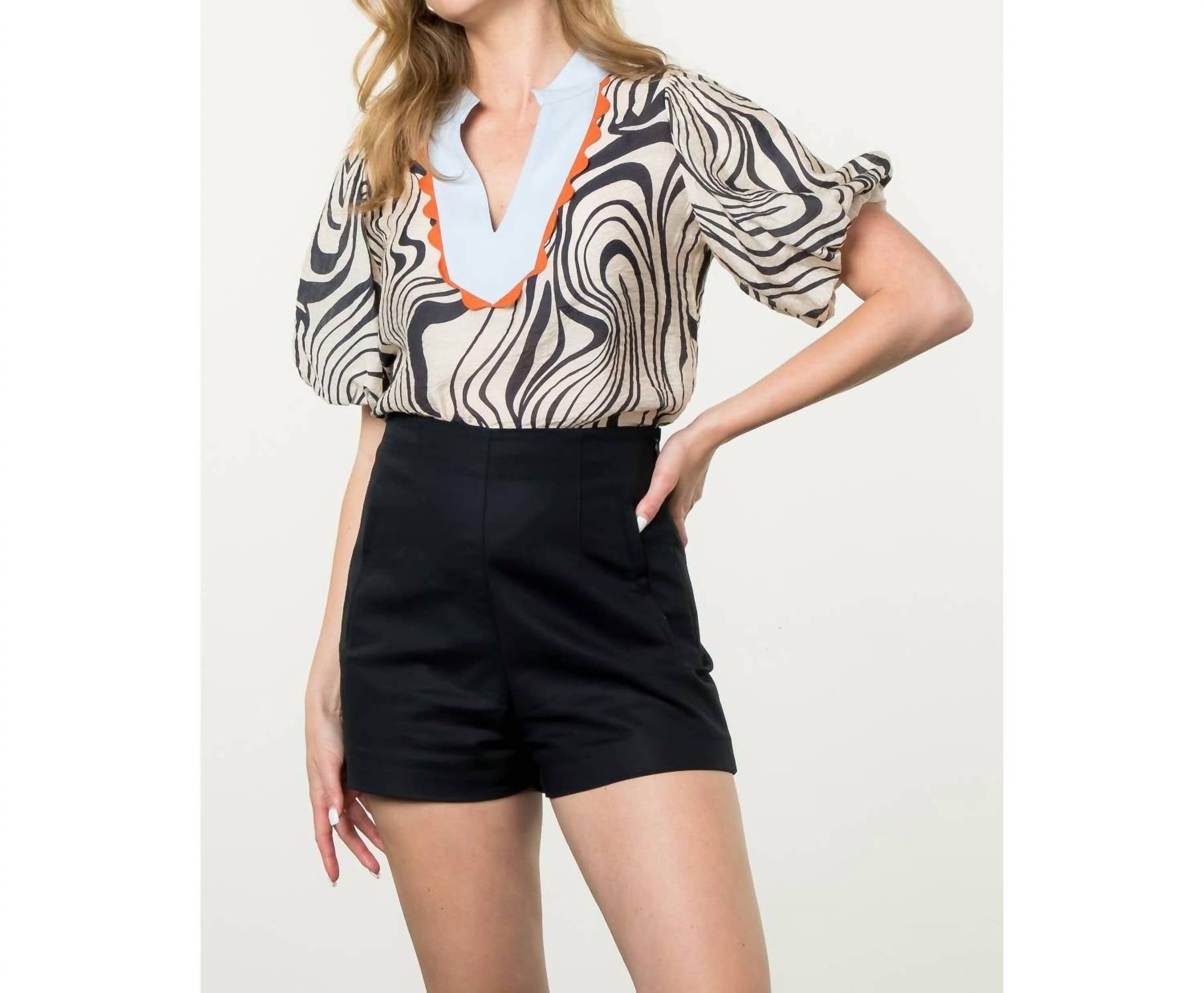 Thml - Izzy Puff Sleeve Print Top