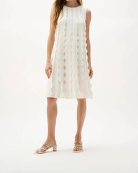 Joseph Ribkoff - Scalloped Sweater Knit A-line Dress