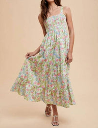 In-Loom - Smocked Cotton Floral Maxi Dress
