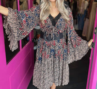 Angie - V Neck Short Ruffled Mini Dress