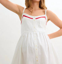 Hatch The Catalina Dress in white red - women's dress - detail view
