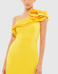 Ieena For Mac Duggal - One-shoulder Ruffle Mini Dress