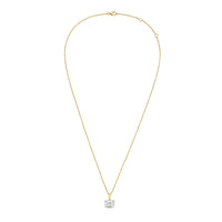Diana M Jewels - 4.00 Ct Lab-grown Emerald-shaped East–west Diamond Pendant Necklace On A Solid Bail