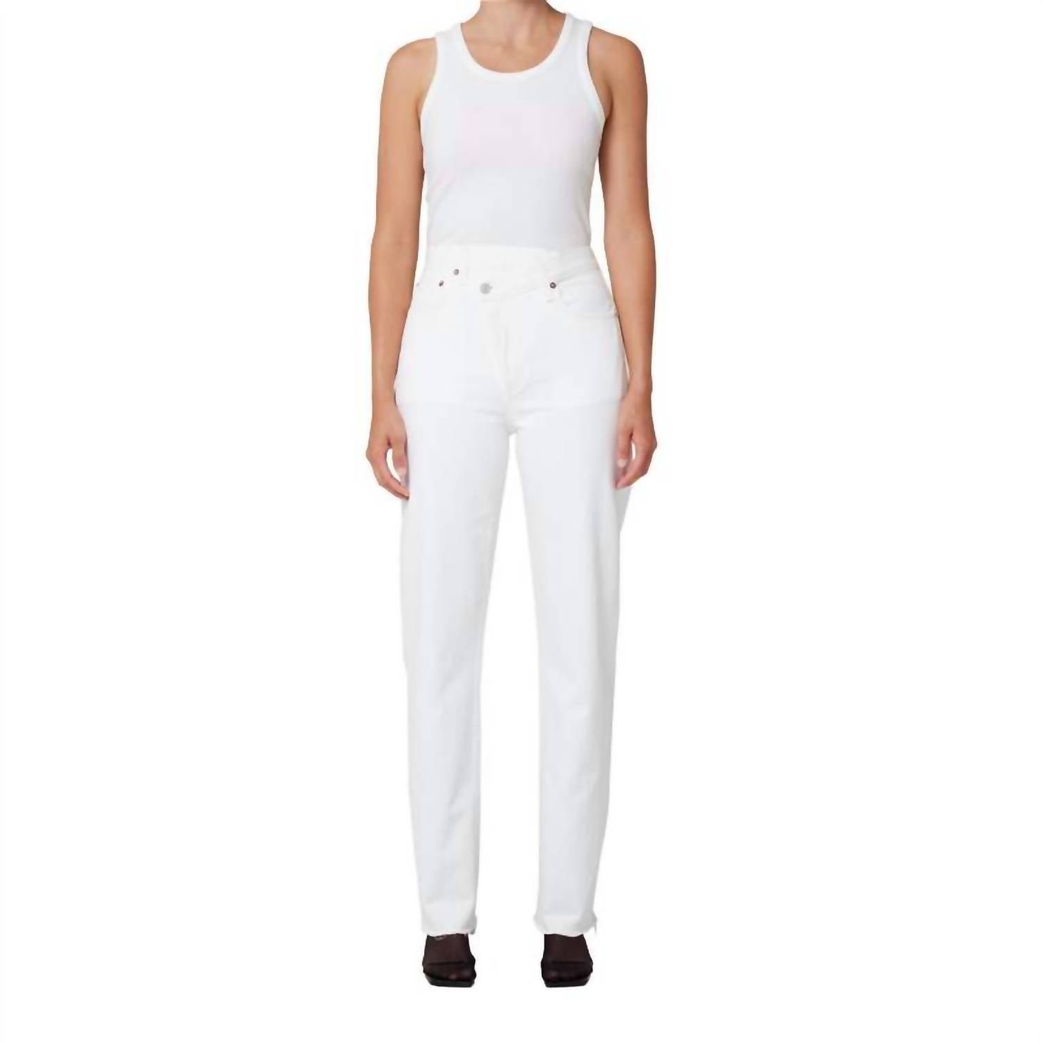 AGOLDE Criss Cross Straight Jeans in element - women's jeans