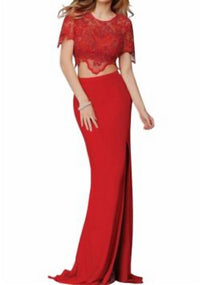 2 piece lace top with skirt