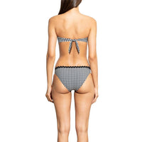 Shoshanna - Gingham Jacquard Scallop Trim Bikini Bottom