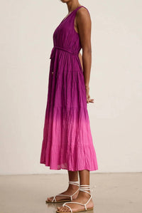 Velvet by Graham & Spencer Marilyn V-neck Dress in fuschia ombre 1 - women's dress - alternate view