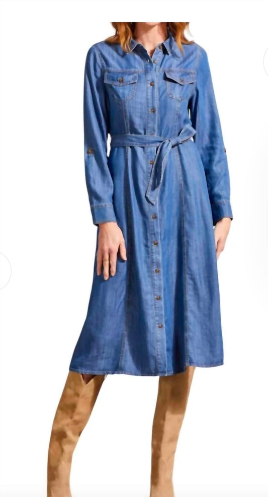 Tribal - Denim Long Sleeve Dress
