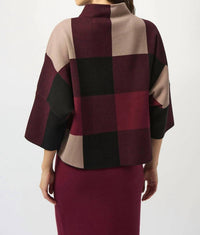 Joseph Ribkoff - Prisma Plaid Jacquard Sweater Knit Top