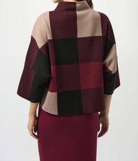 Joseph Ribkoff - Prisma Plaid Jacquard Sweater Knit Top