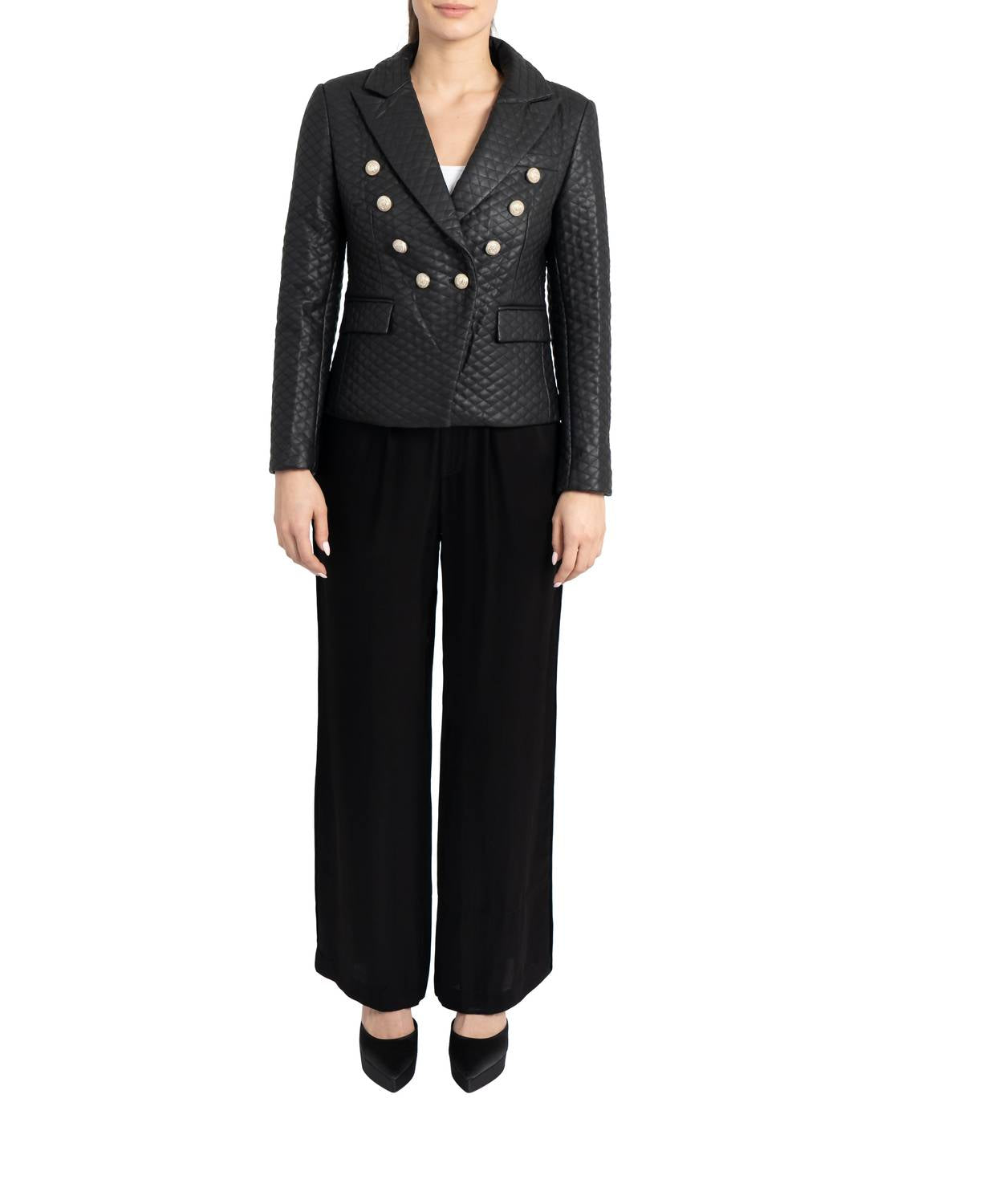 Love Token - Tess Faux Leather Blazer