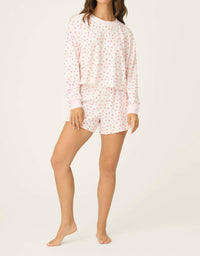 PJ Salvage Boyfriend Boxer Heart To Heart Pj Short Set in ivory - women's sleepwear