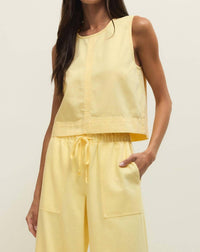 Z Supply Sun Seeker Tank Top in yellow - women's shirt - detail view