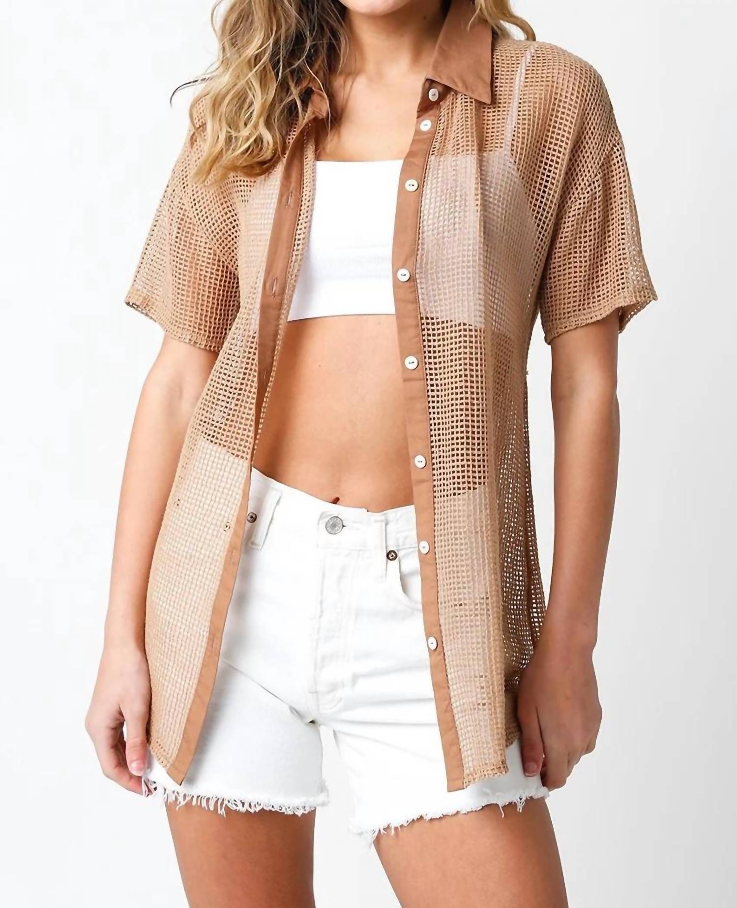 Olivaceous - Brielle Short Sleeves Top