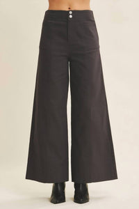 In February Melissa Stretchy Wide Leg Pant in charcoal - women's pants