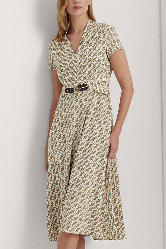 Ralph Lauren - Equestrian-print Georgette Dress