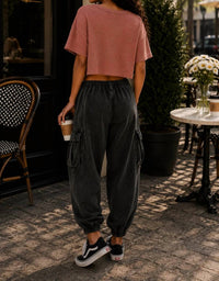 Surelymine - Harper Waffle Knit V-Neck Pocket Top