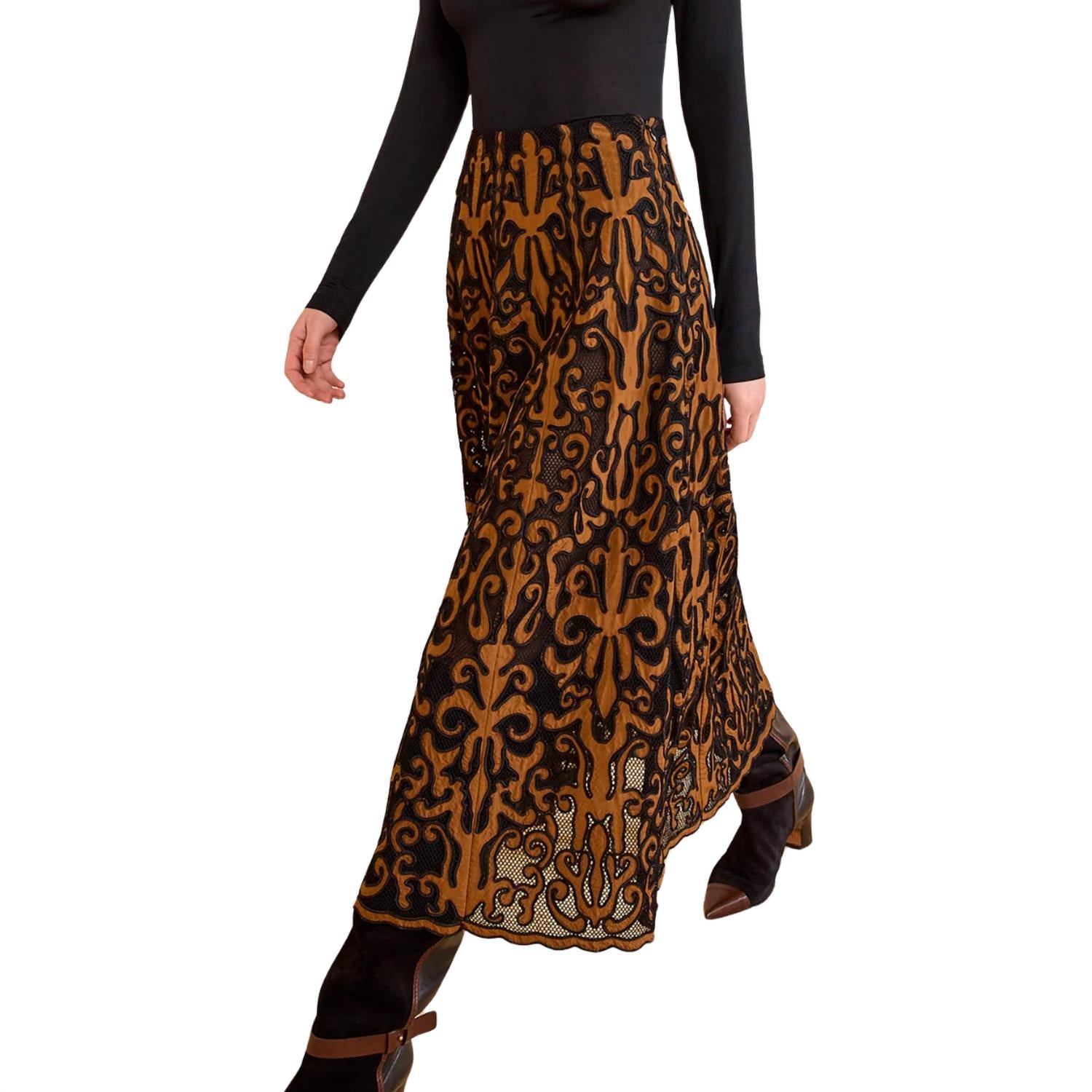Ulla Johnson - Gili Applique High Waist Midi Skirt