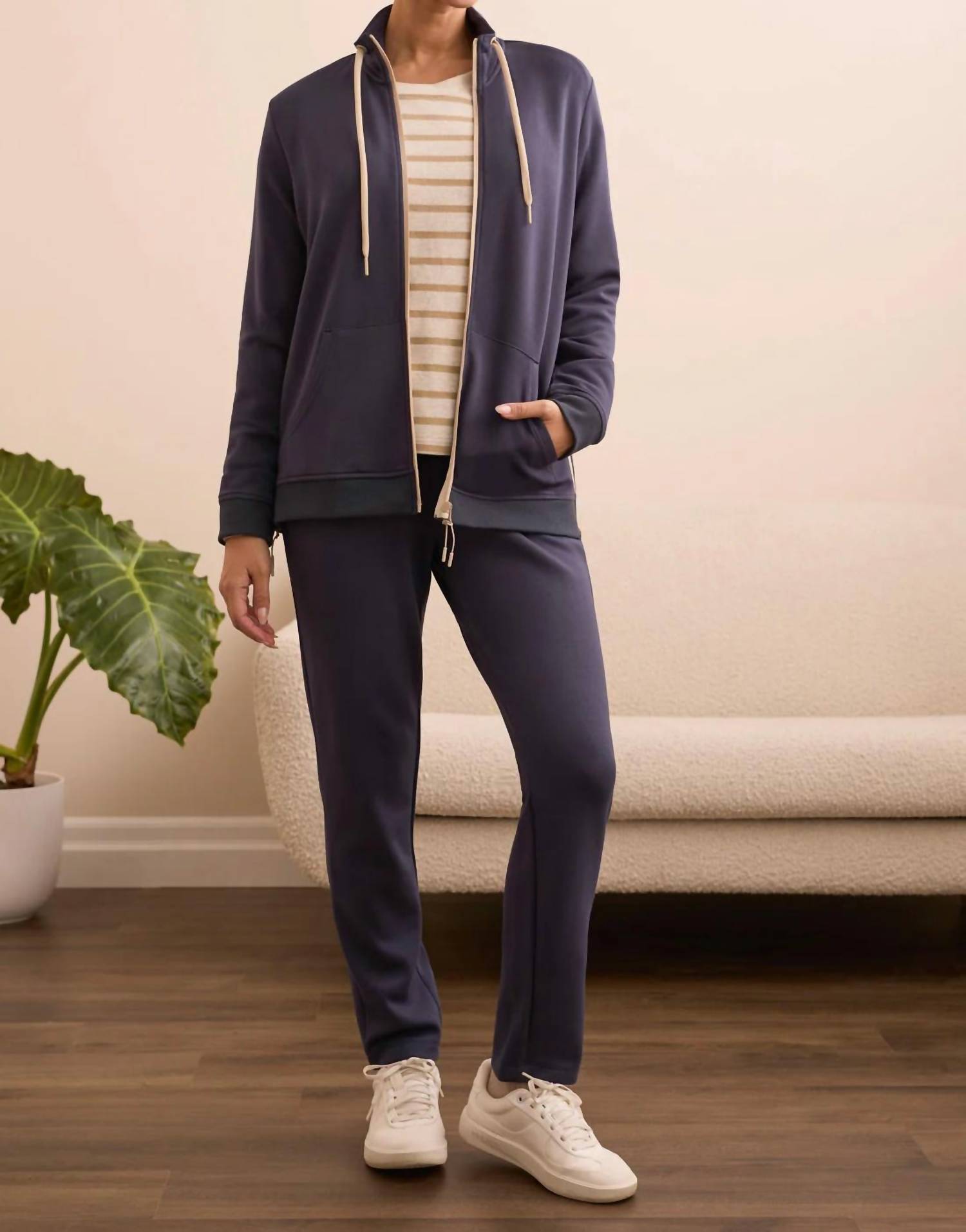 Tribal - Techno Lux Textured Mock Neck Zip Cardigan