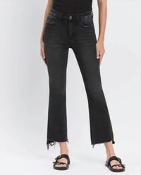 Vervet By Flying Monkey - High Rise Raw Hem Crop Flare Jeans