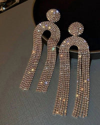 3Am By H&D Accessories - Women's Glam Rhinestone Fringe Earrings