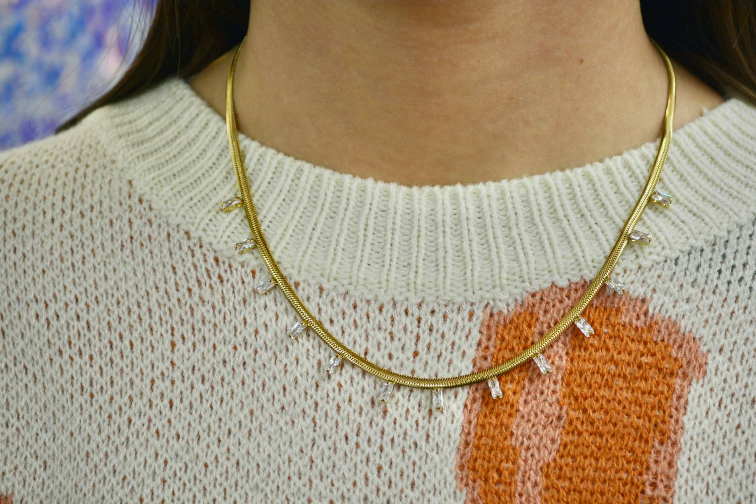 Mary Kathryn Designs - Women Amelia Cz Baguette Necklace