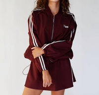 By Together On The Move Track Mini Skirt in maroon - women's skirt - view 4