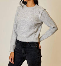 DESIGN HISTORY Crewneck Cable Sweater in airstream - women's sweater