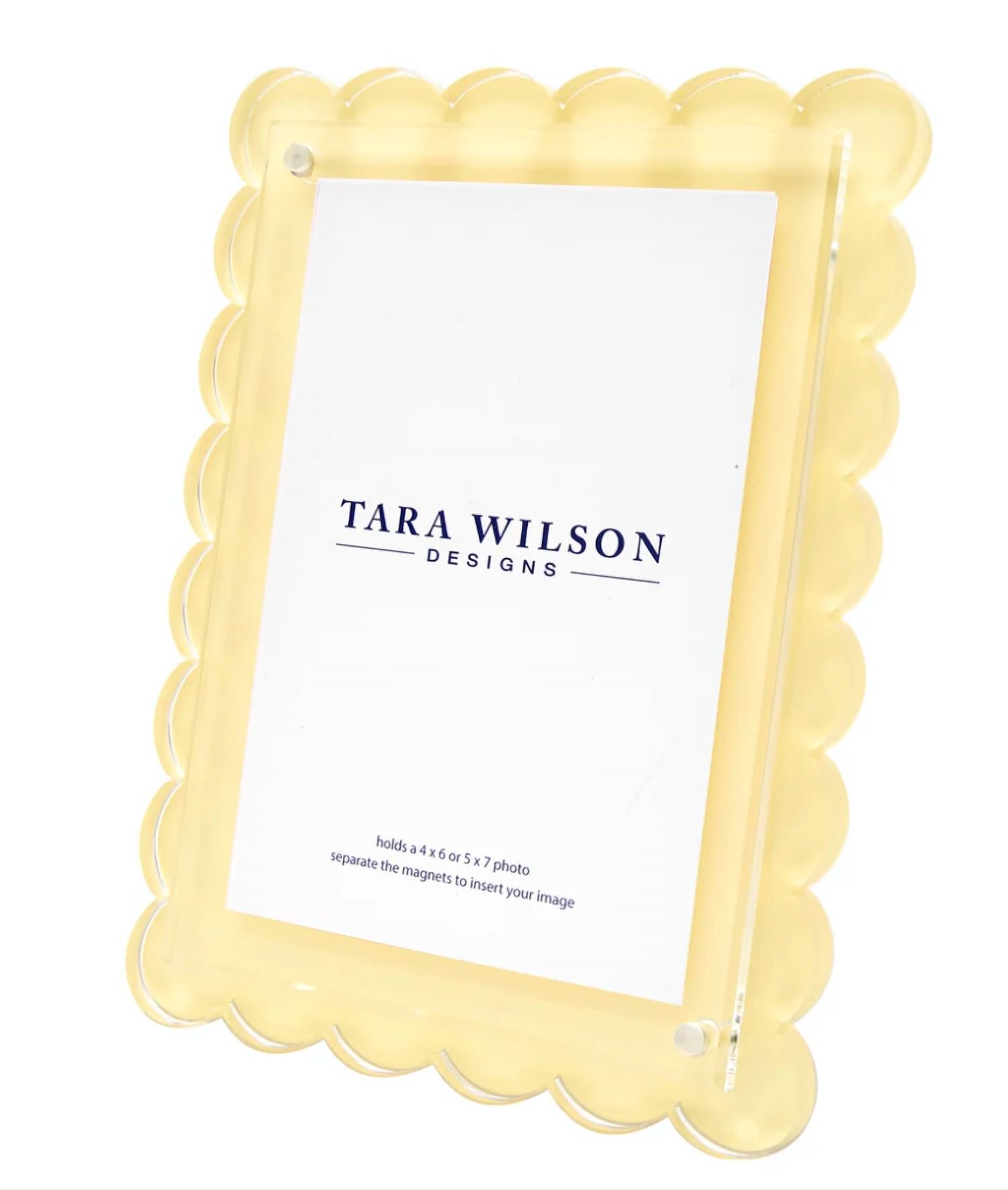 Tara Wilson Designs Scallop Acrylic Picture Frame in pastel yellow - item