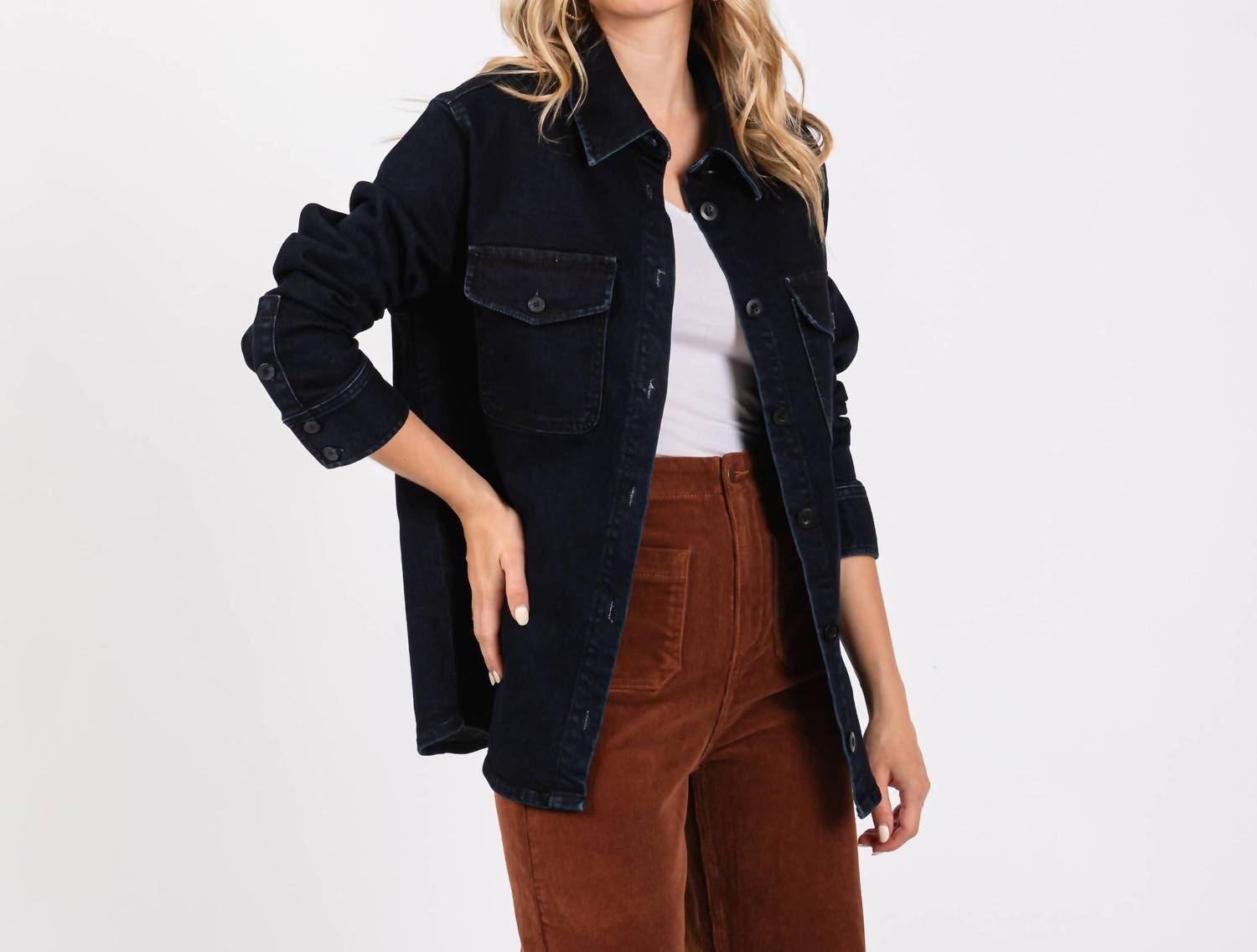 Letter to Juliet Oversized Denim Jacket in indigo - women's jacket - view 4