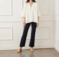 Karen Kane - Bracelet Sleeve Embroidered Asymmetric Top